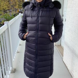 Navy Snowman Puffer Coat M